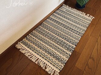 手織りローゼンゴンフロアマット　フォレストグリーンの画像