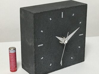 【受注品】コンクリート置き時計ブラック　C-type《送料無料》の画像