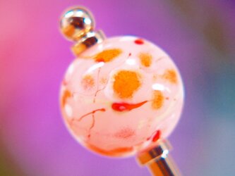 水風船模様とんぼ玉のかんざし　さくら色の画像