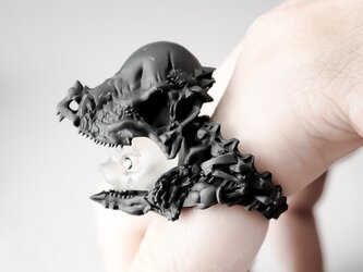 猫に恐竜”パキケファロサウルス” / Cat in Dinosaur ”Pachycephalosaurus” Ringの画像