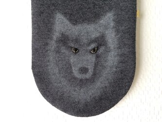 隠れ*オオカミ* 暖かウールマフラーの画像