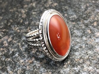 Sunset orange "サンセットのオレンジ色を思わせるカーネリアンのリング”の画像