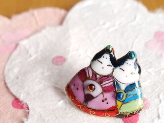 雛人形（7）の七宝焼ピンブローチ(ピンバッジ) 【受注制作】の画像