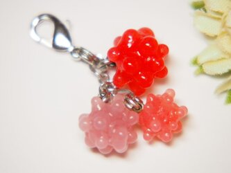 こんぺいとう　フック付きチャーム　赤系の画像