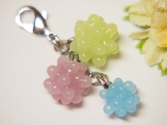 こんぺいとう　フック付きチャーム　マカロンカラーの画像