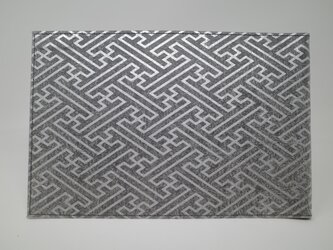 ギルディング和紙ブックカバー　紗綾 黒地 銀の画像