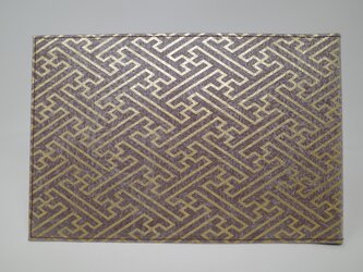 ギルディング和紙ブックカバー　紗綾 茶地 金の画像