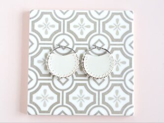 Flat【レザーピアス/イヤリング】"white"の画像