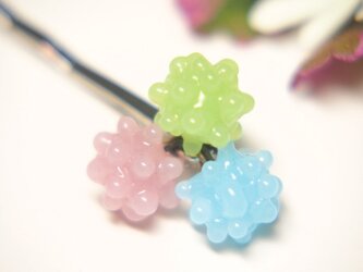 こんぺいとうのヘアピン　マカロンカラーの画像