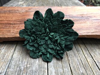 革花のブローチピン 3Lサイズ  深緑の画像