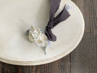 ［再販］染花✳︎ノースポールの花摘みブーケコサージュ【グレー 】の画像