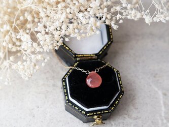 【K18】ペルー産インカローズ一粒ネックレス (マロンカット)＊7月誕生石