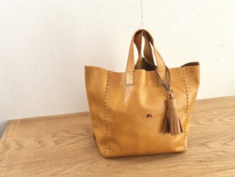手縫い本革 kuta　tote(マスタード)の画像