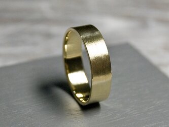 つや消し ブラスフラットリング 5.0mm幅 マット 真鍮｜BRASS RING 指輪 シンプル アクセサリー｜215の画像