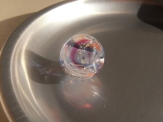 くらげ球・ラベンダー・ミニ・ガラス製・とんぼ玉の画像