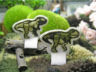 ★テラノサウル★名札付けワッペン★グリーンカモフラージ柄5-2枚の画像