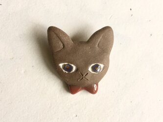 陶ブローチ 賢治の猫の画像