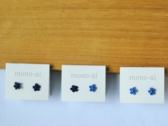 刺繍レース藍染ピアス（＋ノンホールタイプ）の画像