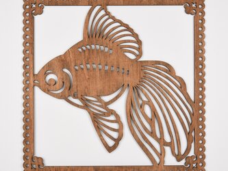 ビッグウッドフレーム「金魚」（木の壁飾り）の画像