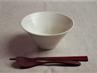 麺鉢　白ボーダーの画像