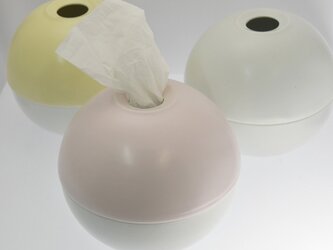 ティシュケース　黄　ティッシュボックス　陶器　磁器　おしゃれ　美しいモダンなデザイン　インテリア　洗える　清潔　パステルカラーの画像