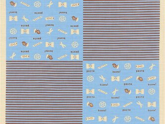 風呂敷　日本のかたち　チーフ　パスタ　ふろしき　 弁当箱包み　ブルー　綿100％　50cm幅の画像