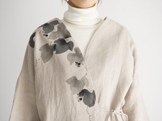 袷のショートジャケット ベージュ　ぶどうの画像