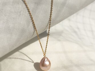 【K14GF/シルバー】ピンクバロック淡水真珠のネックレスの画像