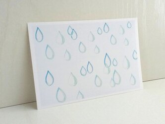 ドロップス　水彩画　ポストカード　2枚セット　雨　しずく　ナチュラル　アート　naturako　の画像