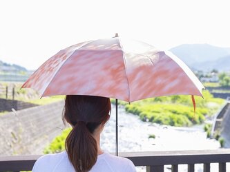 【晴雨兼用 折りたたみ傘】 こもれび カエデ オレンジの画像