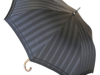 【紳士 雨傘 ジャンプ傘】 Tie Stripe×Plain GRAYの画像