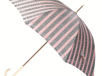 【雨傘】ノルディックジャカード 変わりストライプ アカクロの画像