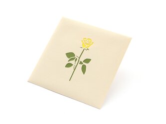 【切り絵のぽち袋】　薔薇・黄（大サイズ）　２枚セットの画像