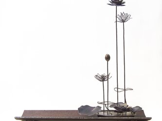 【　鉄の植物　カセキの時間シリーズ　】　OKP-164  朝焼けに-蓮-の画像
