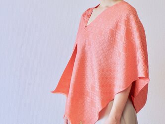 【着まわし自由】フィルタンゴストール  吉祥柄　プラムピンク　metaruメタル。ブラウス、羽織りっぽい着こなしも！の画像