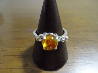 アンバー（琥珀）のリングの画像