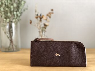 栃木レザー手縫い スリムな財布　（焦茶）　　　の画像