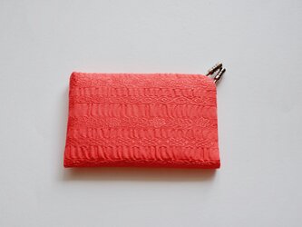 【プレゼントにぴったり】フィルタンゴ　絹のカードケース　コーラルピンク　西洋更紗柄の画像
