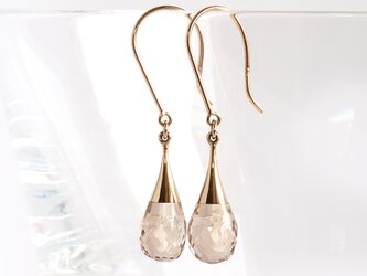 Drop earrings / Champagne quartzの画像