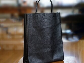 大人の革袋M・A4が入る・ポケット付き・ブラックの画像