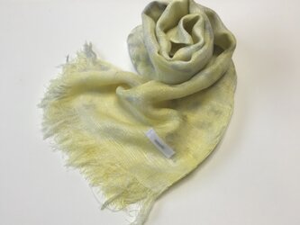 国産シルク100％手描き染めストール yellow&grayの画像
