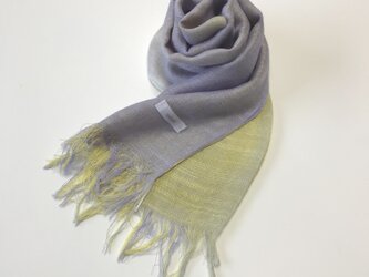 国産シルク100％手描き染めストール purple&yellowの画像
