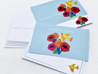 メッセージカードセット（Flowerブルー）の画像