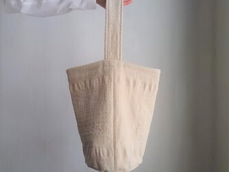 mosaic tulip bag　手織り布のチューリップバッグの画像