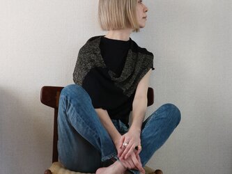 ◆即納◆Almak[アルマク] 部分ラメ・スヌードケープ3 /ブラックの画像