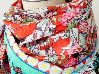 花びらみたいなヒラヒラ女人柄 ダブルガーゼショールの画像