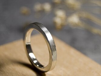 つや消し シルバーフラットリング 2.5mm幅 マット シルバー950｜SILVER RING 指輪 シンプル｜253の画像