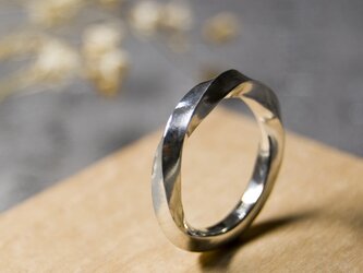 鏡面 シルバーツイストリング 2.5mm幅 ミラー シルバー950｜SILVER RING 指輪 シンプル アクセサリー｜255の画像