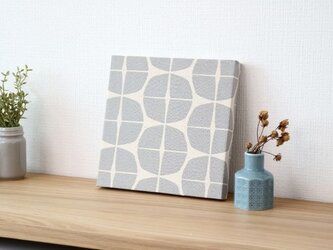 【送料無料】20×20cmちいさなファブリックパネル【北欧バルーン　グレー】ファブリックボード/北欧風/朝顔/あさがお/リネンの画像