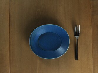 楕円5寸皿／青の画像